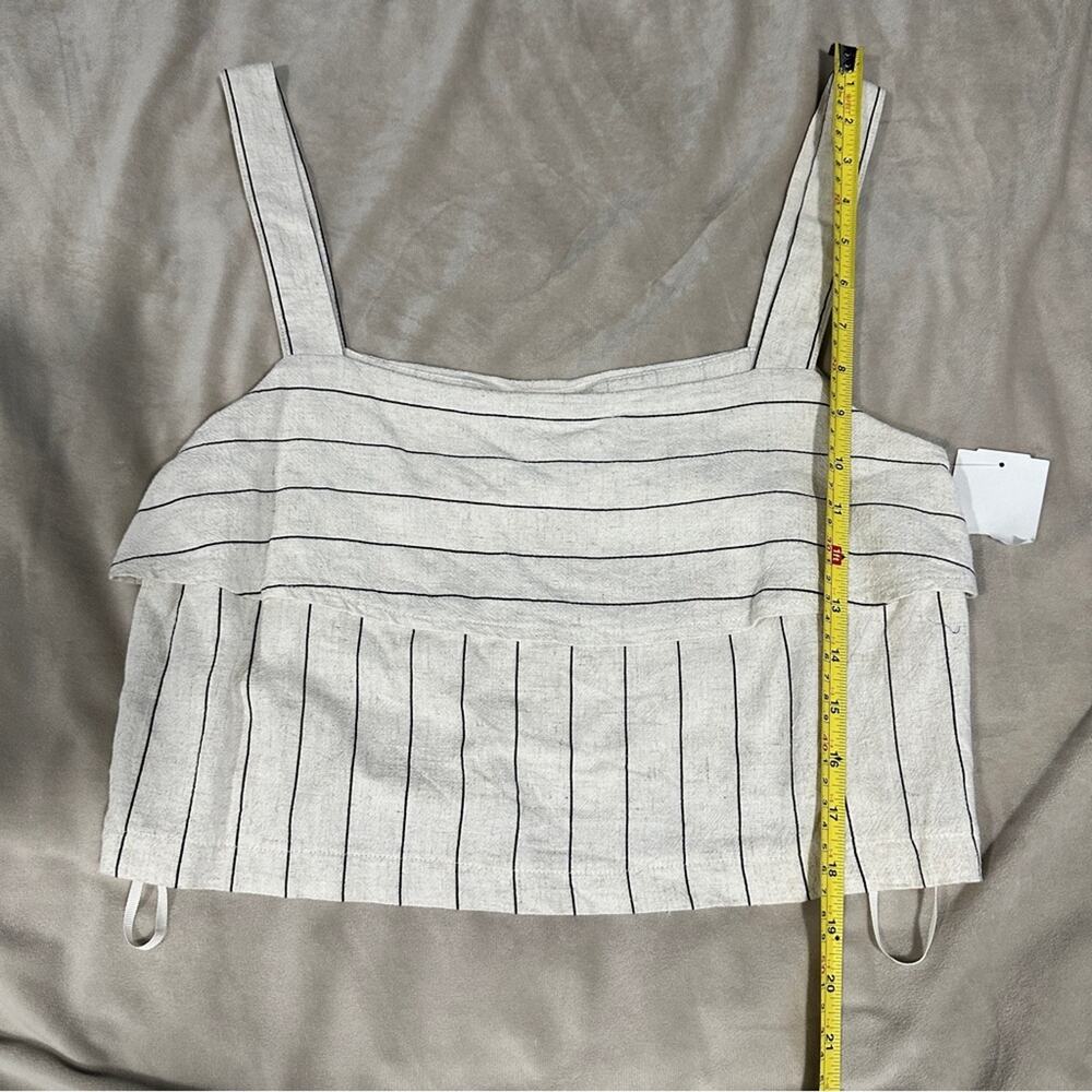 Quiet Luxury Striped Linen Blend Top European Minimalist| Avec Les Filles Size S - Picture 7 of 13
